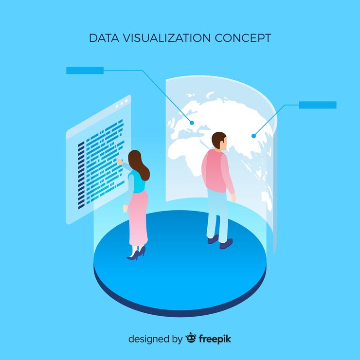 Vector gratuito concepto visualización de datos isométrico