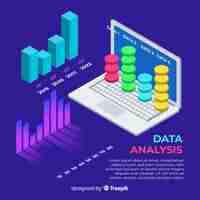 Vector gratuito concepto visualización de datos isométrico