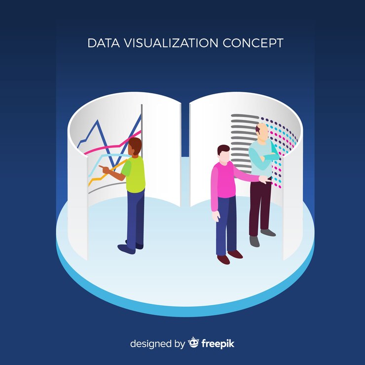 Vector gratuito concepto de visualización de datos isométricos