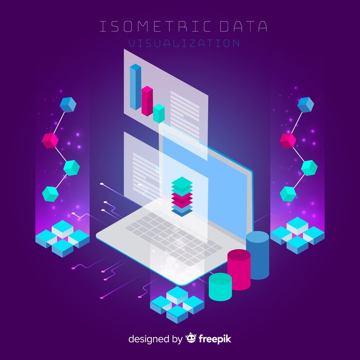 Vector gratuito concepto de visualización de datos isométricos