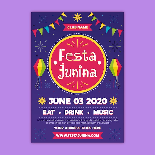 Concepto de volante Festa junina