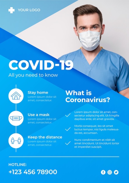 Concepto de volante informativo de coronavirus