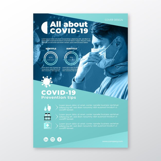 Concepto de volante informativo de coronavirus