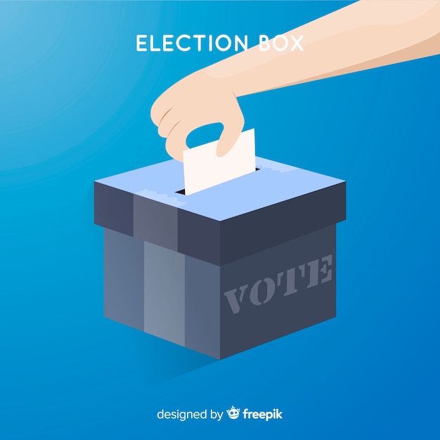 Concepto de votar y elección con caja