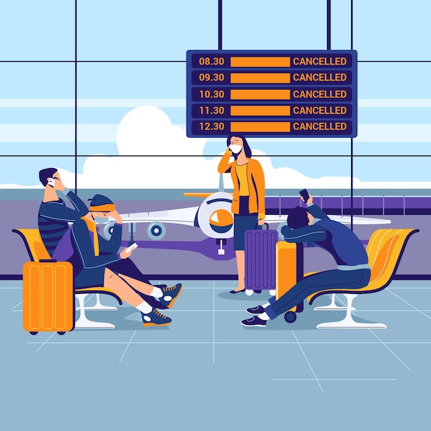 Concepto de vuelo cancelado