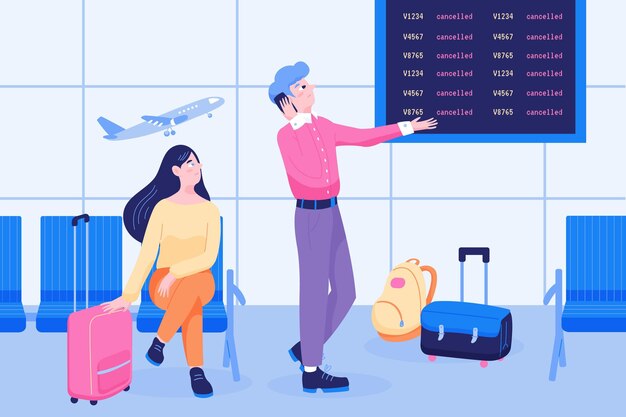 Concepto de vuelo cancelado