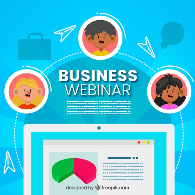 Concepto de webinar con avatares