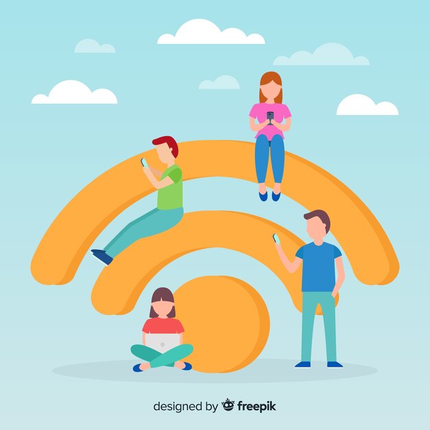 Concepto de wifi en diseño plano