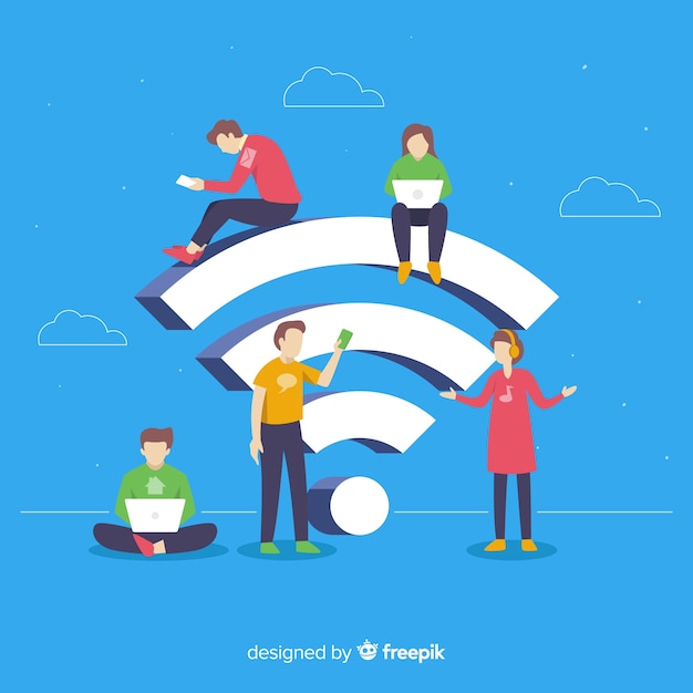Concepto de wifi en diseño plano