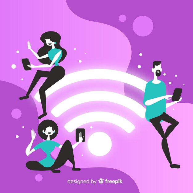 Concepto de wifi en diseño plano