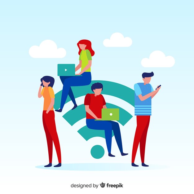 Concepto de wifi en diseño plano