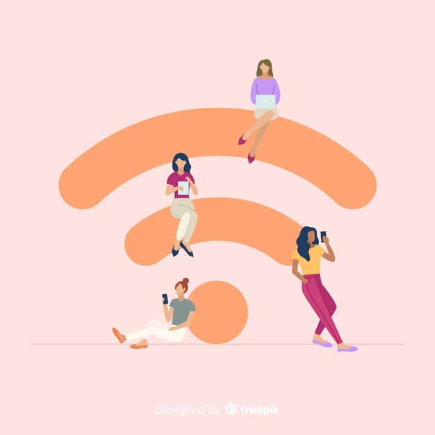Concepto de wifi en diseño plano