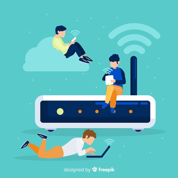 Concepto de wifi en diseño plano