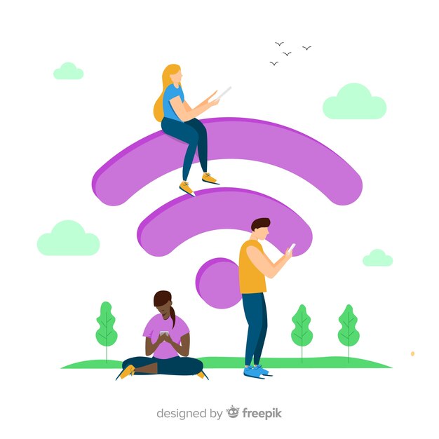 Concepto de wifi en diseño plano