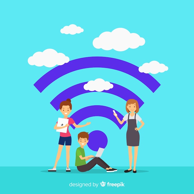 Concepto de wifi en diseño plano