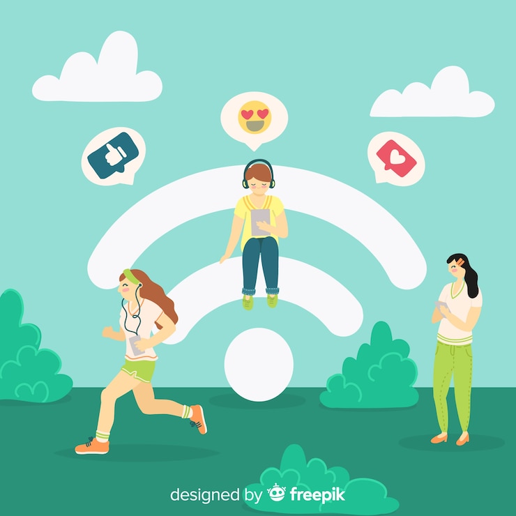 Vector gratuito concepto de wifi en diseño plano