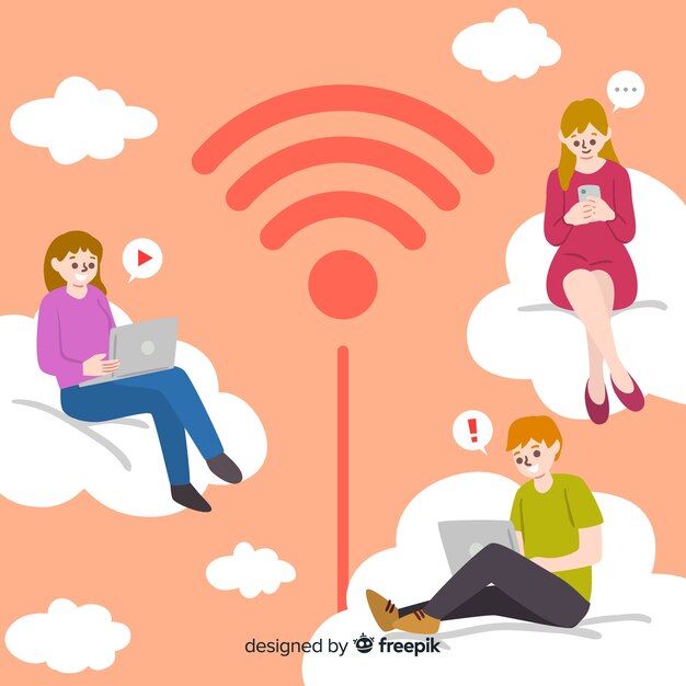 Concepto de wifi en diseño plano