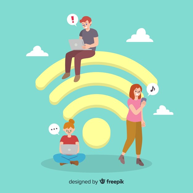 Concepto de wifi en diseño plano