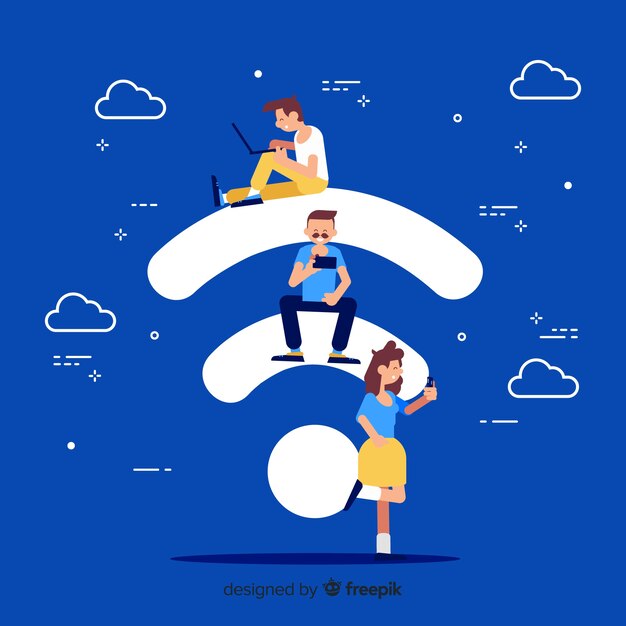 Concepto de wifi en diseño plano