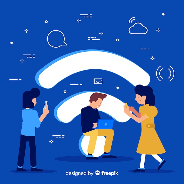 Concepto de wifi en diseño plano