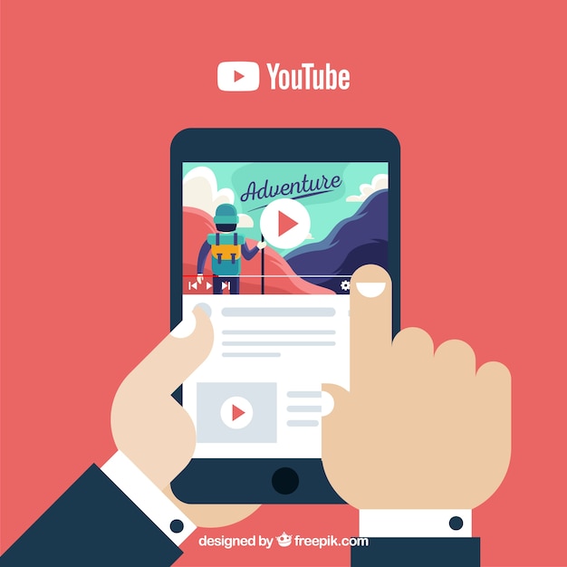 Vector gratuito concepto de youtube