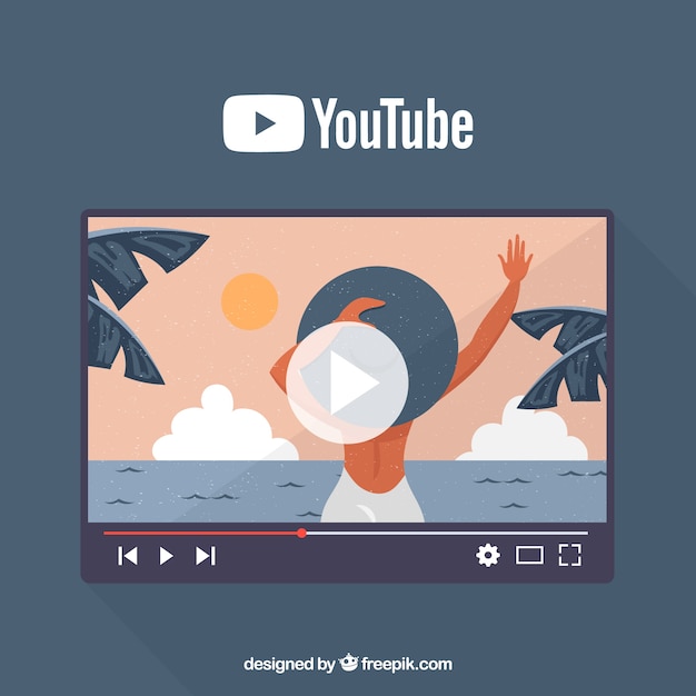 Vector gratuito concepto de youtube