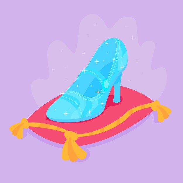 Concepto de zapato de cristal de Cenicienta