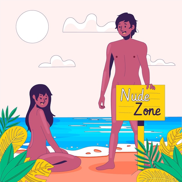 Vector gratuito concepto de zona desnuda plana ilustrada