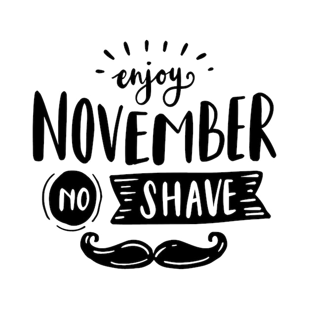 Conciencia de Movember con letras