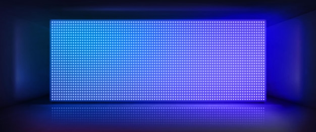 Vector gratuito concierto de pantalla de luz led o fondo de espectáculo escenario de pared de tablero con patrón de textura de píxel de tv brillante de monitor estudio de proyección lcd de tecnología de televisión digital para cine o discoteca