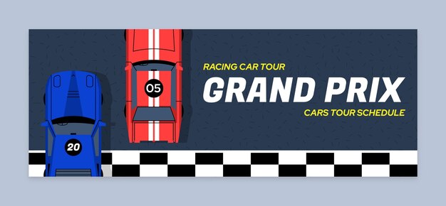 Concurso de carreras de diseño plano portada de Facebook