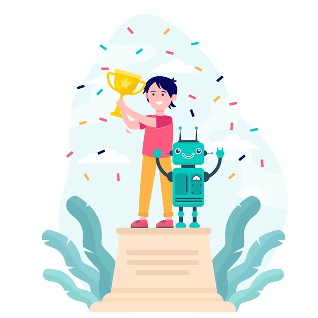 Concurso de robótica ganadora de escolares