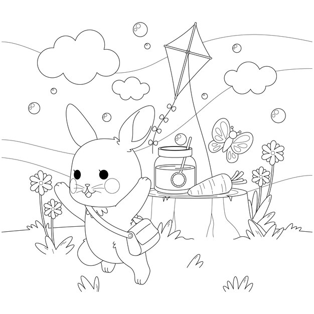 Conejito para colorear ilustración del libro