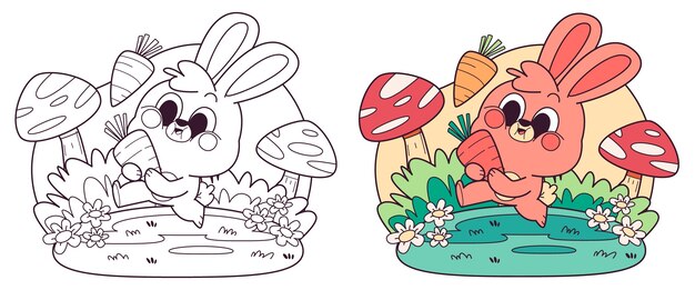 Conejito para colorear ilustración del libro