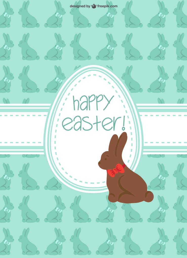Vector gratuito el conejo de chocolate de pascua