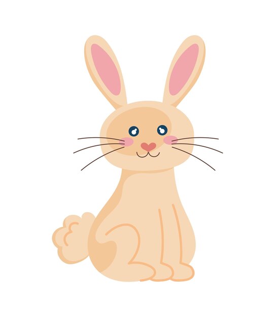 Conejo de dibujos animados lindo sentado
