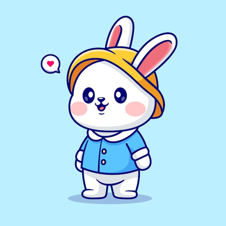 Vector gratuito conejo lindo estudiante con uniforme escolar icono vectorial de dibujos animados ilustración educación de animales plano