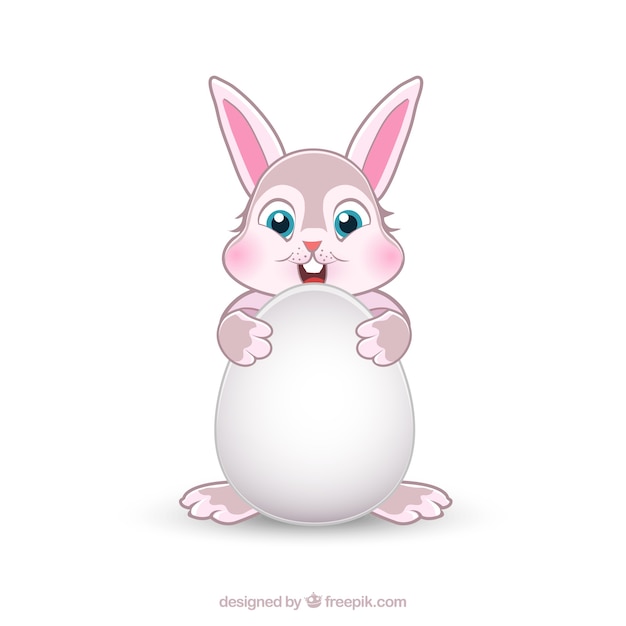 Conejo de Pascua con un huevo de Pascua