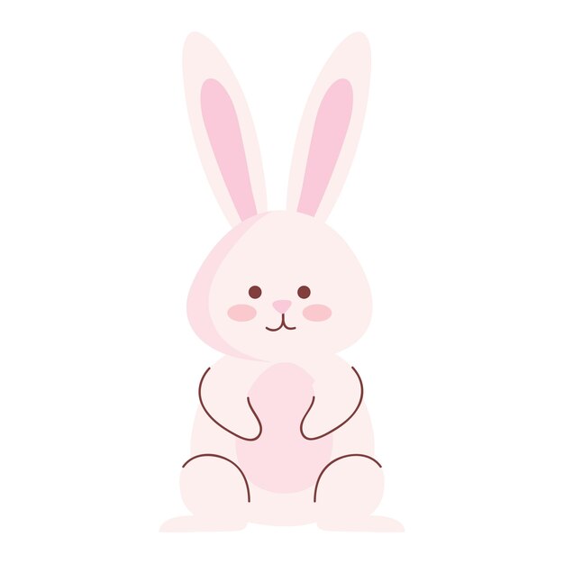 un conejo rosado bonito en el frente