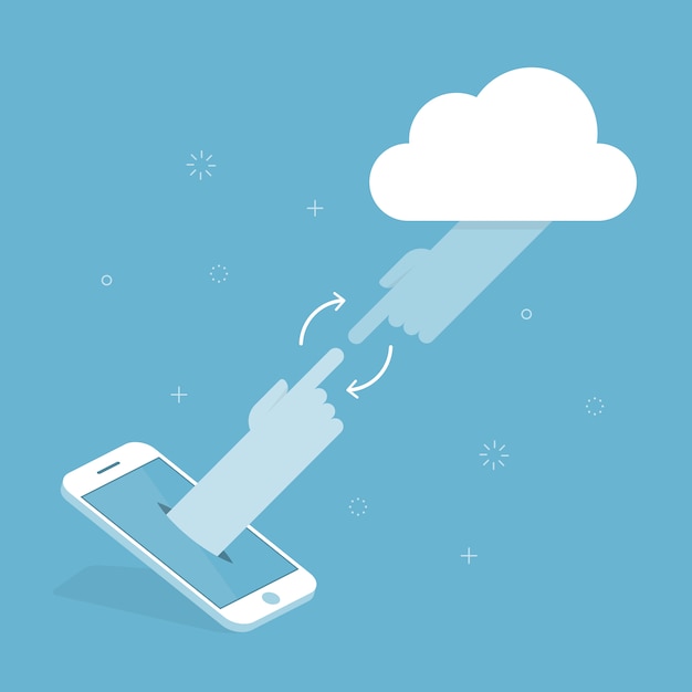 Conexión de teléfono móvil y nube