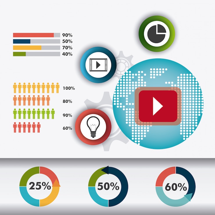 Vector gratuito conexiones mundiales e infografía empresarial