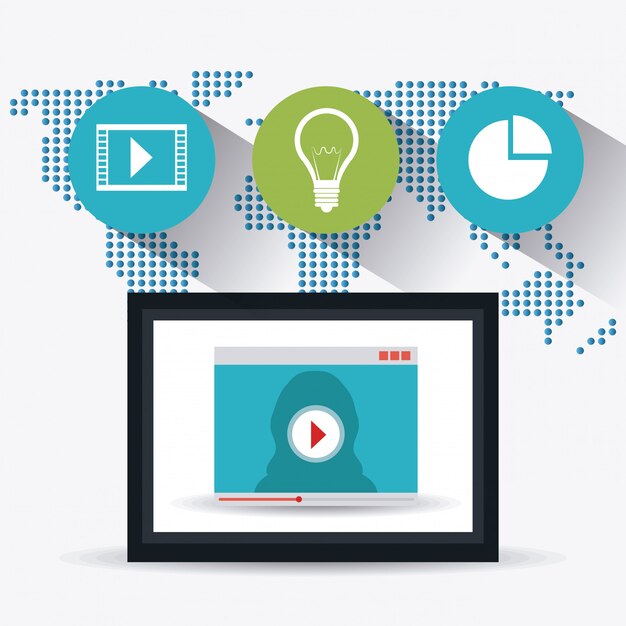 Conexiones mundiales e infografía empresarial