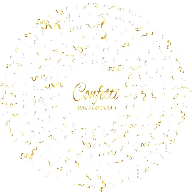 Confeti dorado aislado fondo festivo ilustración vectorial