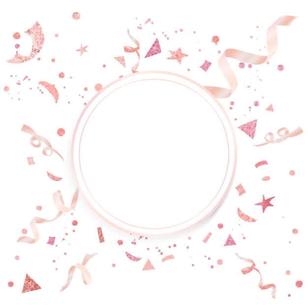 Vector gratuito confeti rosa claro con diseño festivo.