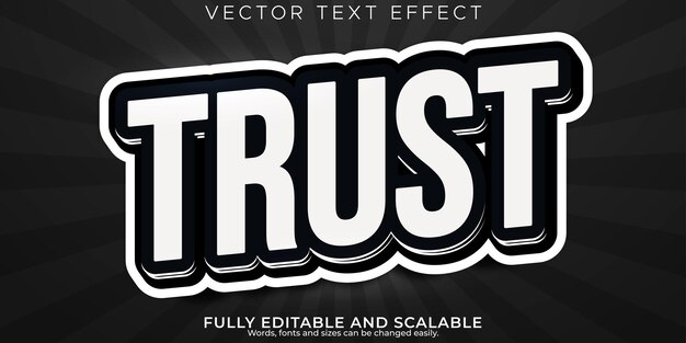 Confíe en el efecto de texto editable estilo de fuente de tipografía de letras modernas