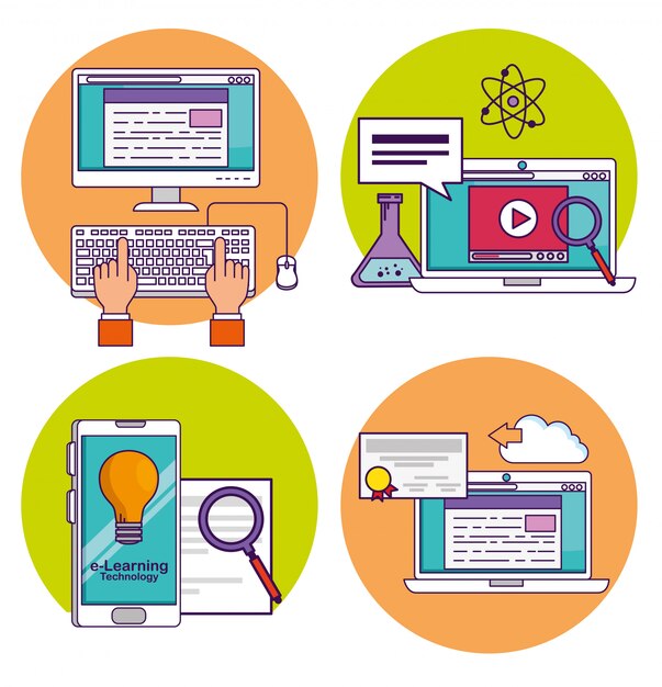 Configure la tecnología de la computadora y el teléfono inteligente con un documento educativo