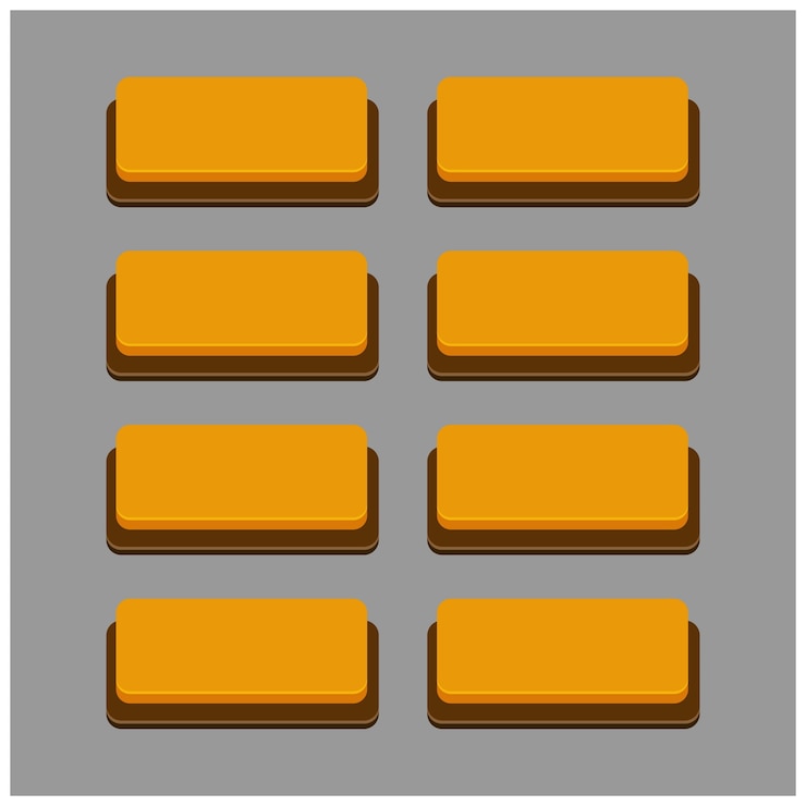 Vector gratuito conjunto de 8 botones de color naranja