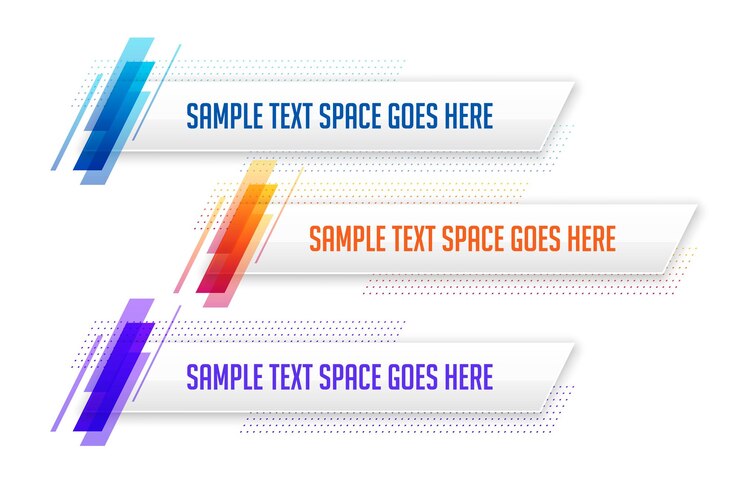 Vector gratuito conjunto de abstractos banners de tercera baldosa inferior para titulares de noticias