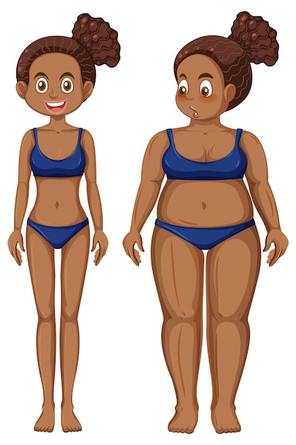 Conjunto de adolescentes saludables y no saludables