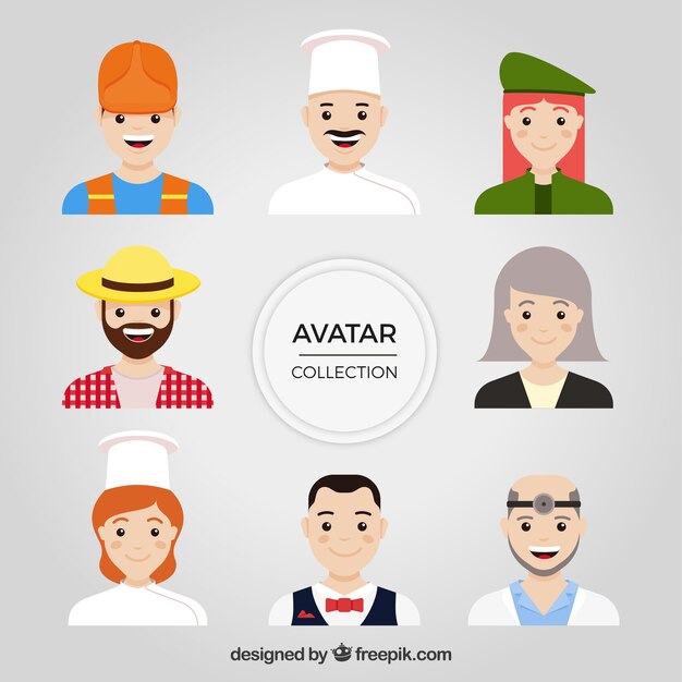Conjunto adorable de avatares de trabajos